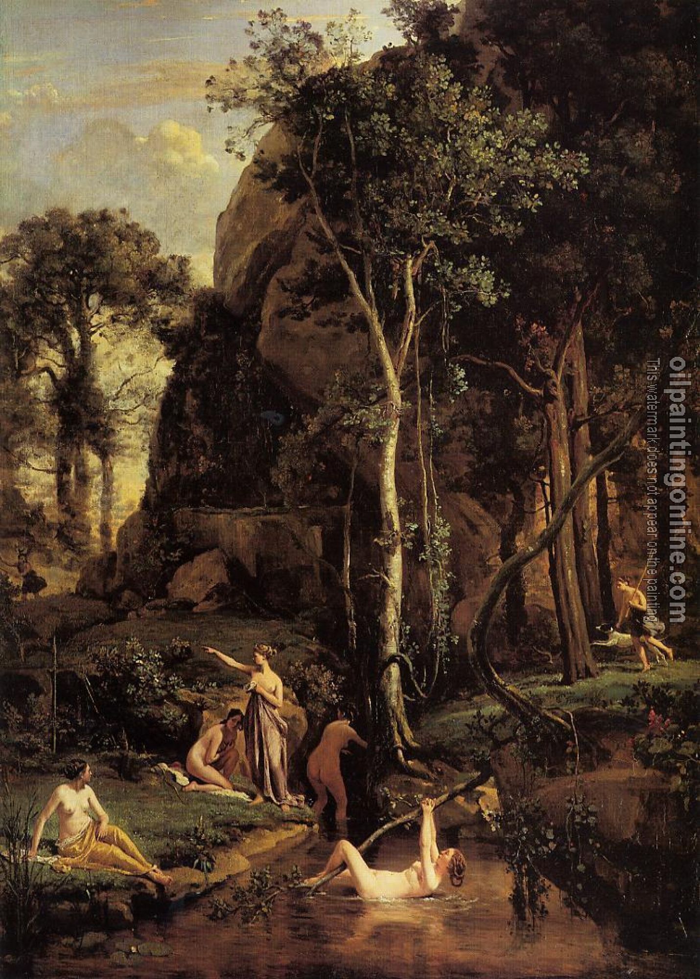 Corot, Jean-Baptiste-Camille - Diana Surprised at Her Bath